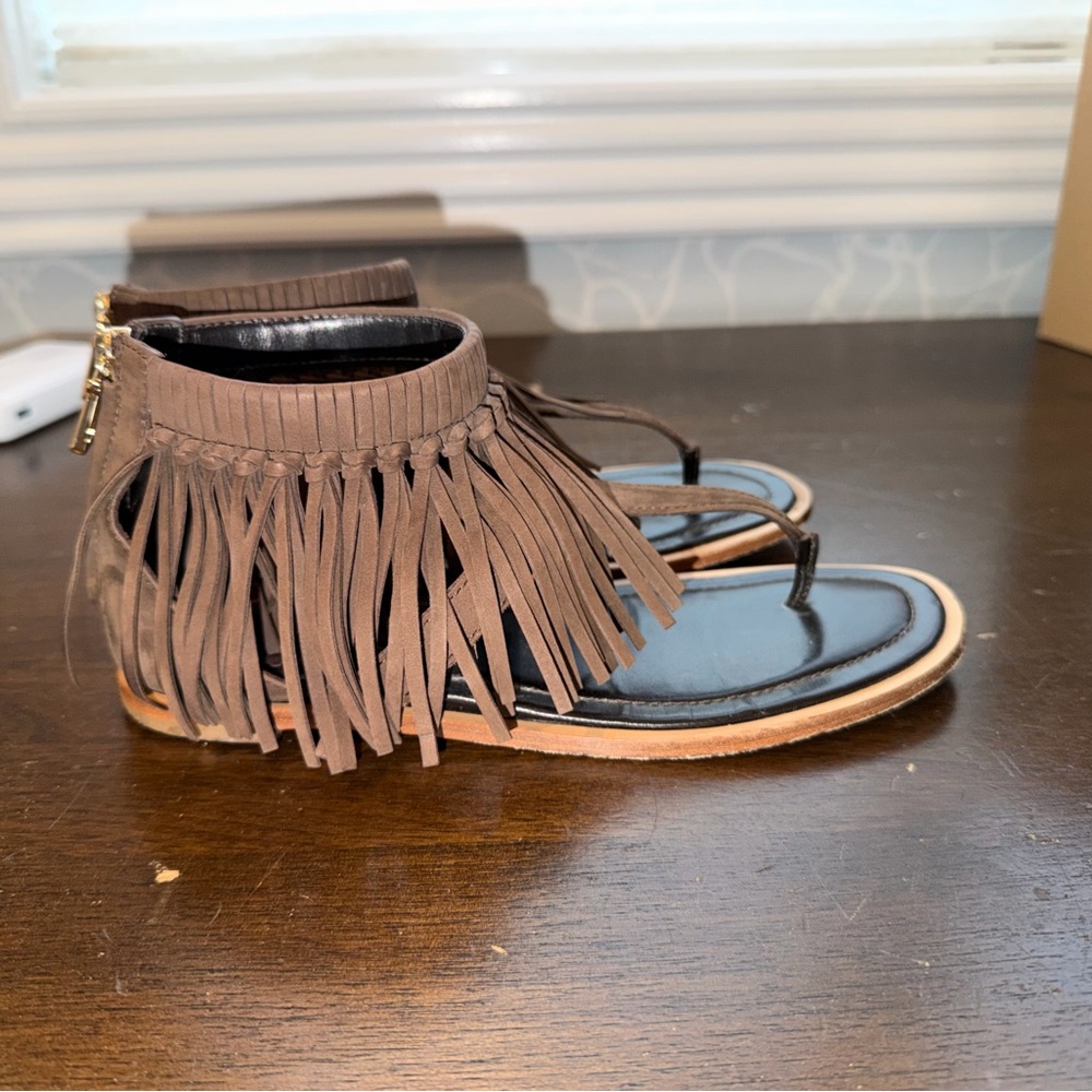 Tod’s brown suede Fringe Sandals